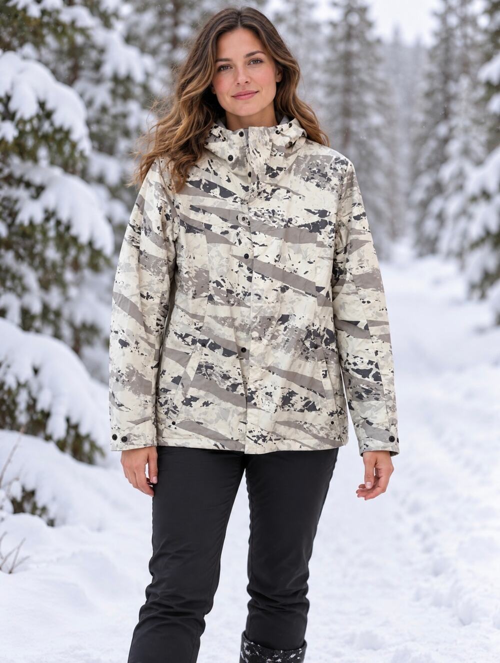 RARE Burton Society Dryride Snowboard Jacket in White Splatter Camo Size Medium
